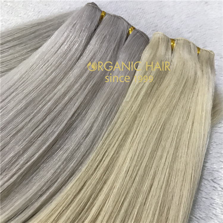 Full cuticle double drawn human virgin handtied weft J15